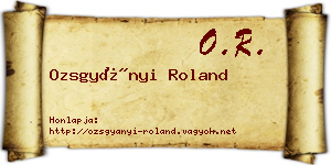 Ozsgyányi Roland névjegykártya